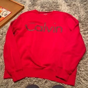 Mens red Calvin Klein crewneck size L